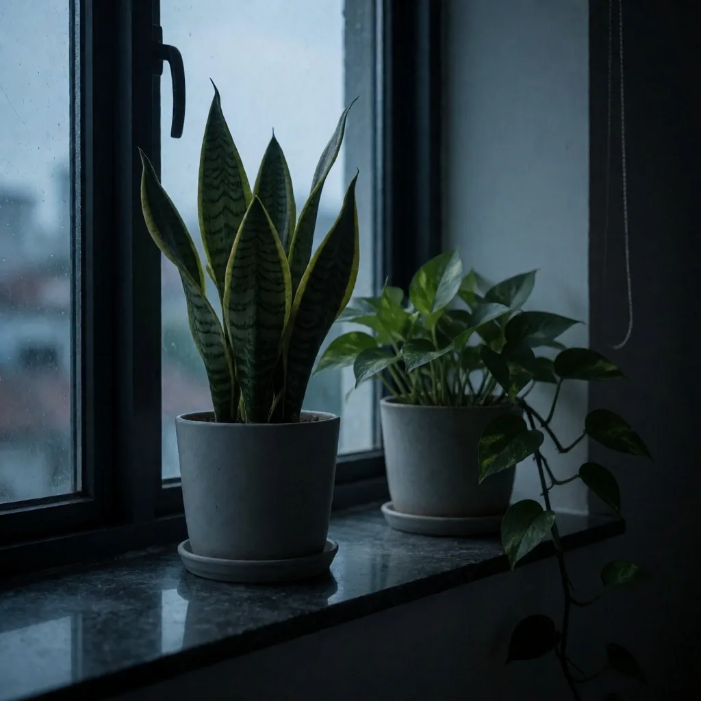 Indoor plants on a windowsill