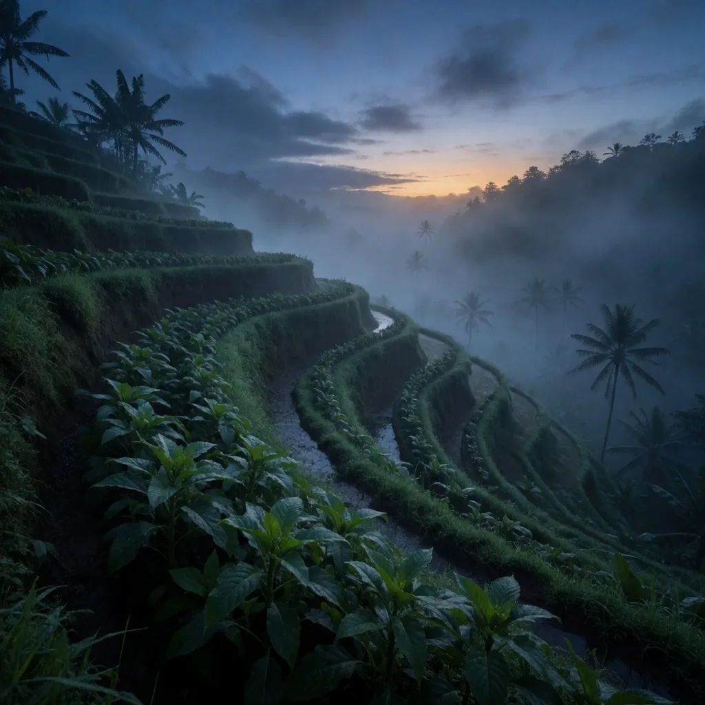 Indonesian highlands at dawn
